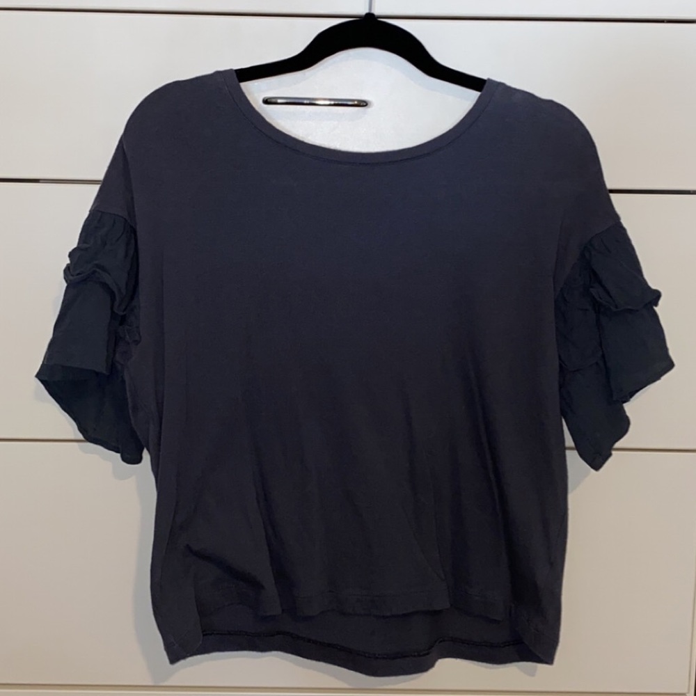 Gray Ruffled Blouse
